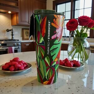 Starbucks x Farm Rio Stainless Travel Mug 16oz Banana Leaf 2025 NWT